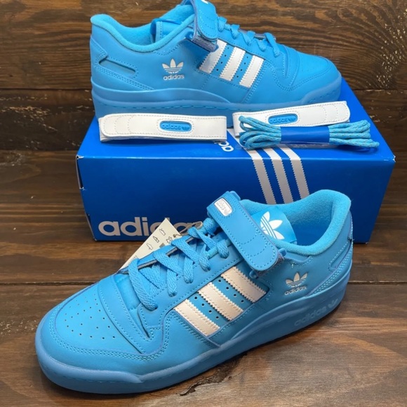 Adidas Forum Low Shoes Sky Rush Blue White GW1614 Men's Multi Sizes NEW - Picture 4 of 9